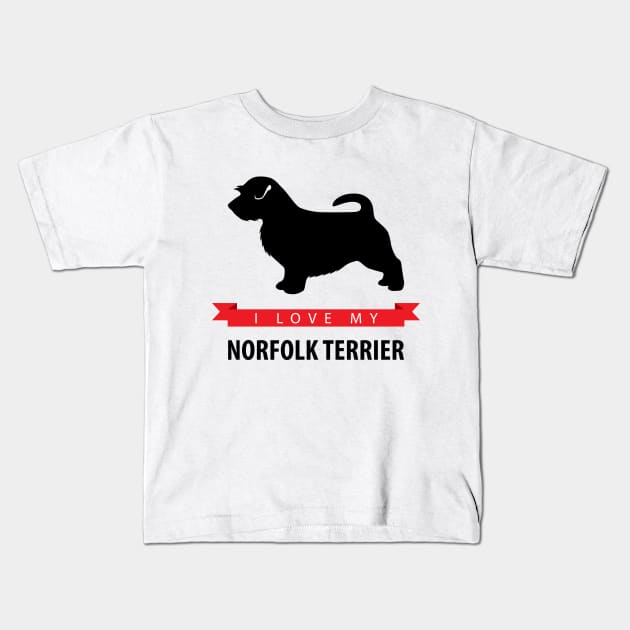 I Love My Norfolk Terrier Kids T-Shirt by millersye